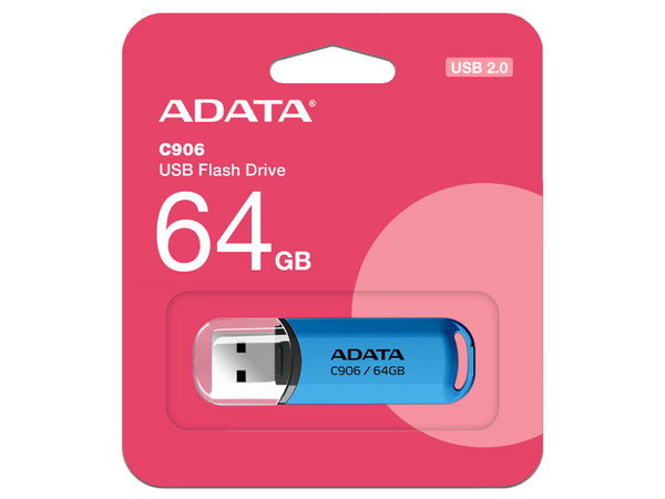 Unidad Flash USB 2.0 ADATA C906 de 64GB. Color Azul.