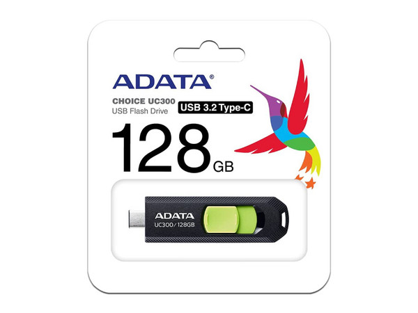 Memoria Flash USB-C 3.2 ADATA UC300 de 128GB. Color Negro.