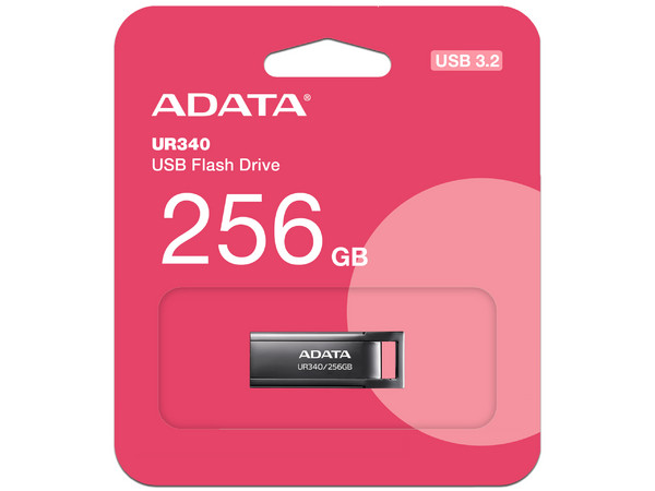 Unidad Flash USB 3.2 Gen 1 ADATA UR340 de 256GB. Color Negro.
