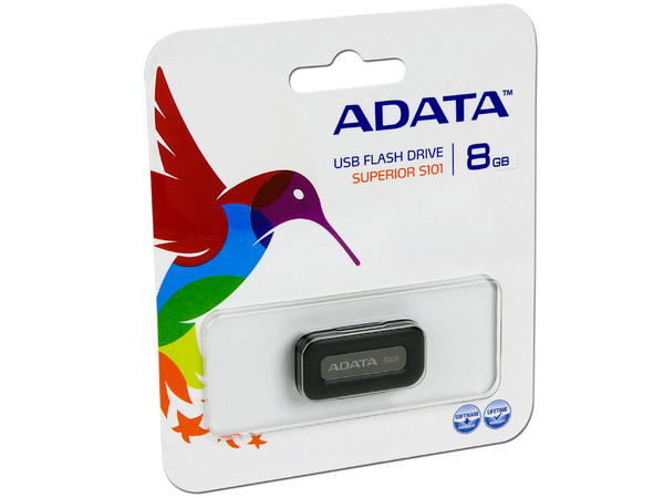Unidad Flash USB 2.0 ADATA Superior S101 de 8GB. Color Negra