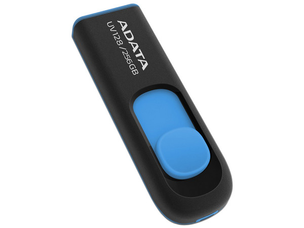 Unidad Flash USB 3.2 ADATA UV128 de 256 GB. Color Azul/Negro.