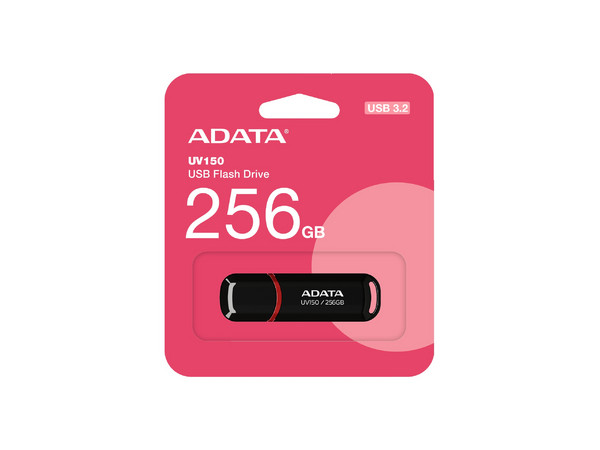 Unidad Flash USB 3.2 Gen 1 Adata UV150 de 256GB. Color Negro.