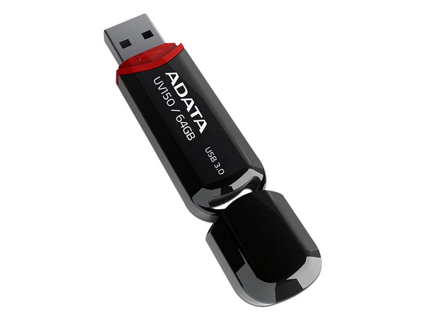 Unidad Flash USB 3.0 ADATA UV150 de 64 GB. Color Negro.