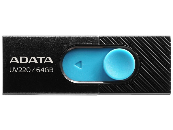 Unidad Flash USB 2.0 Adata UV220 de 64GB. Color Negro/Azul.