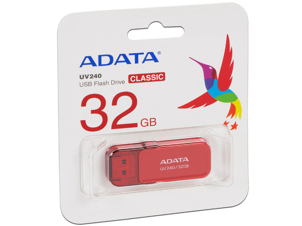 Unidad Flash USB 2.0 ADATA AUV240 de 32GB. Color Rojo.