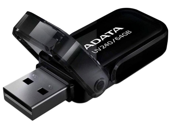 Unidad Flash USB 2.0 ADATA UV240 de 64GB. Color Negro.