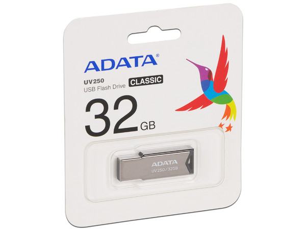 Unidad Flash USB 2.0 ADATA UV250 de 32GB. Diseño Metálico.