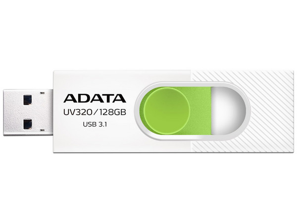 Unidad Flash USB 3.1 ADATA UV320 de 128 GB. Color Blanco/Verde.