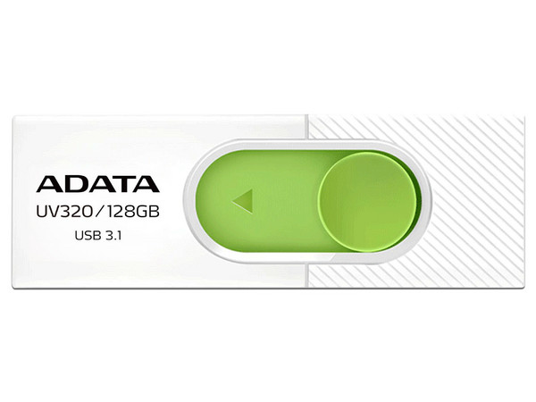 Unidad Flash USB 3.1 ADATA UV320 de 128 GB. Color Blanco/Verde.