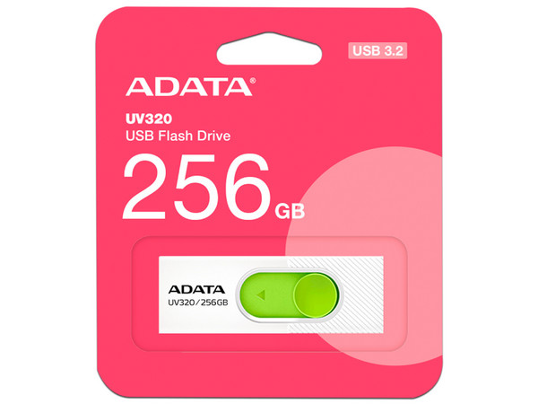 Unidad Flash USB 3.2 Gen 1 ADATA UV320 de 256GB. Color Blanco.