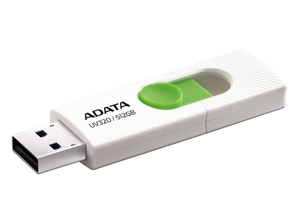 Unidad Flash USB 3.2 ADATA UV320 de 512GB. Color Blanco, Verde.