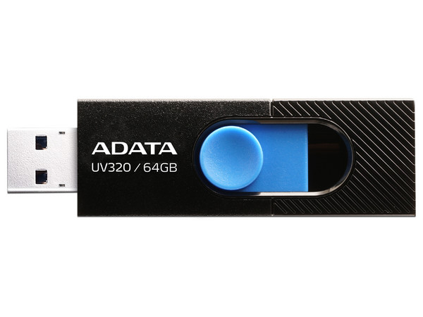 Unidad Flash USB 3.2 ADATA UV320 de 64GB. Color Negro/Azul.