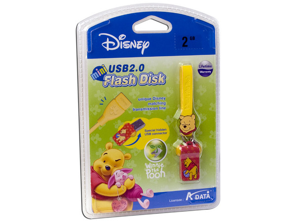 Unidad Flash Mini USB 2.0 ADATA Disney Winnie the Pooh de 2GB