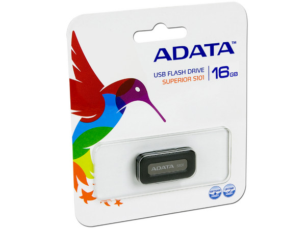 Unidad Flash USB 2.0 ADATA Superior S101 de 16GB. Color Negra 