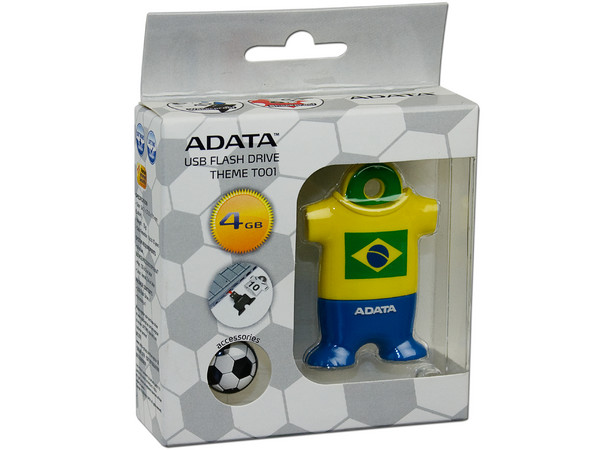 Unidad Flash USB 2.0 ADATA Fútbol Brasil de 4GB 