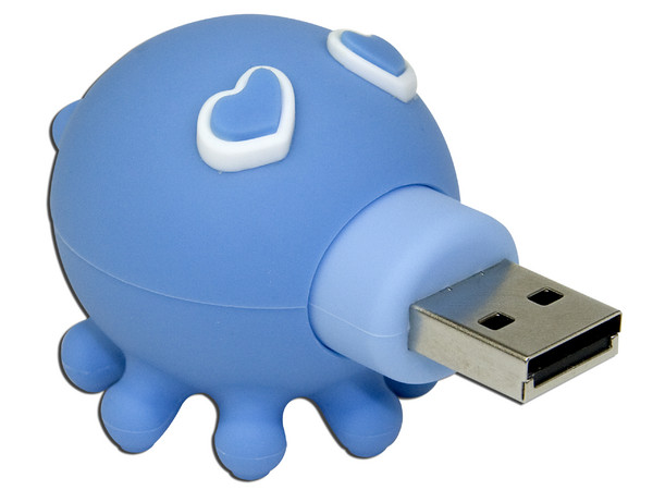 Unidad Flash USB 2.0 ADATA Kissing Octopus Azul de 8GB