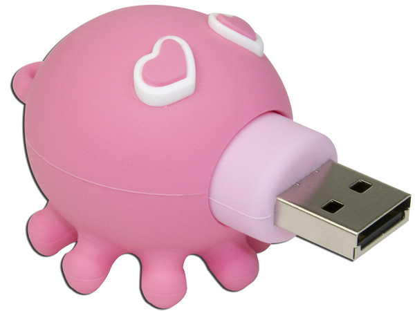 Unidad Flash USB 2.0 ADATA Kissing Octopus Rosa de 4GB