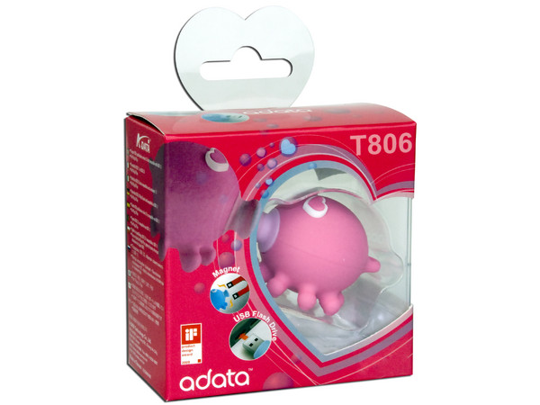 Unidad Flash USB 2.0 ADATA Kissing Octopus Rosa de 8GB