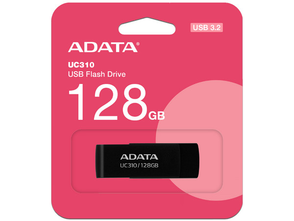 Unidad Flash USB 3.2 Gen 1 Adata UC310 de 128GB. Color Negro.