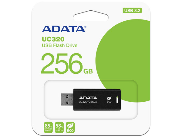 Memoria Flash USB 3.2 ADATA UC320 de 256GB. Color Negro.