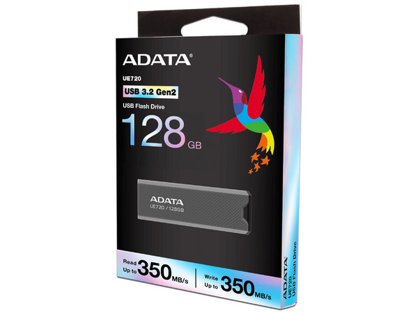 Unidad Flash Adata UE720, 128 GB, USB 3.2 Gen 2. Color Gris.