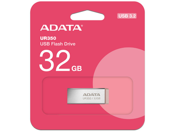 Unidad Flash USB 3.2 Adata UR350 de 32 GB, Color Plata.