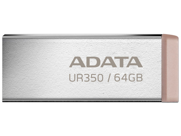 Memoria USB, ADATA, 64 GB, modelo UR350, USB 3.2,  Metal contra Agua, Color Café.