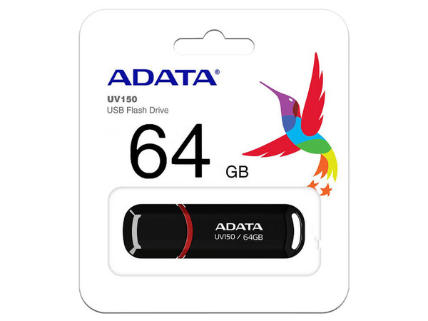 Unidad Flash USB 3.0 ADATA Dash Drive UV150 de 64 GB. Color Negro.