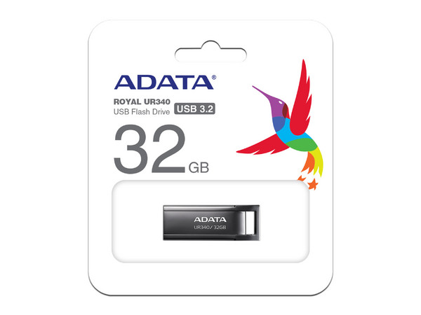 Unidad Flash USB 3.2 ADATA UR340 de 32GB. Color Negro.