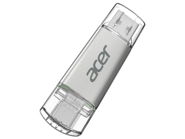 Unidad Flash Dual USB Acer UT300 de 8GB, Lectura de 150MB/s, USB Tipo A y C. Color Plata.