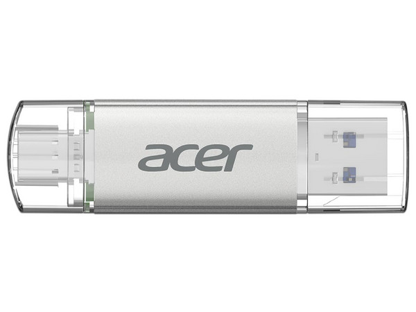 Unidad Flash Dual USB Acer UT300 de 8GB, Lectura de 150MB/s, USB Tipo A y C. Color Plata.