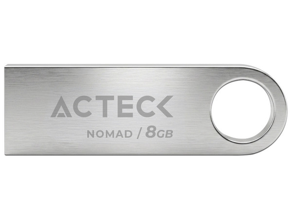 Unidad Flash USB Acteck Nomad Metal MUF-8000 de 8 GB, USB 2.0, Metálica. Color Plata.
