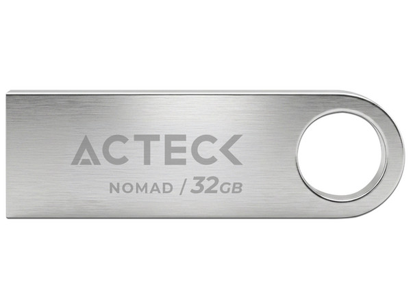 Unidad Flash USB Acteck AC-946216 de 32 GB, USB 2.0, Metálica. Color Plata.
