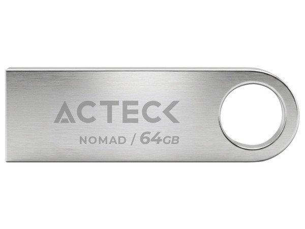 Unidad Flash USB Acteck Nomad Metal MUF-6400 de 64 GB, USB 2.0, Metálica. Color Plata.
