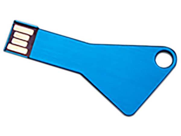 Unidad Flash USB 2.0 Brobotix 207747 de 16GB. Diseño Llave. Color Azul.