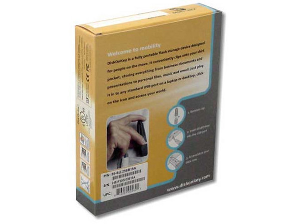 Unidad de almacenamiento portátil DiskOnKey de 256 Mb, USB.