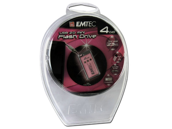Unidad Flash USB 2.0 Emtec S310 Lady Crystal de 4GB