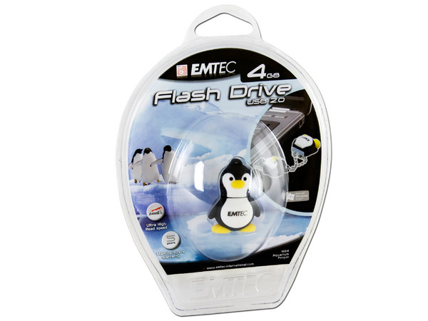 Unidad Flash USB 2.0 Emtec M314 Pingüino de 4GB