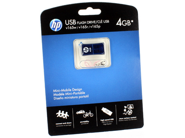 Unidad Flash USB 2.0 Hp v165w de 4GB.