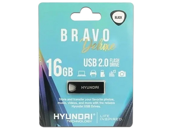 Unidad Flash USB 2.0 Hyundai de 16 GB. Color Negro.