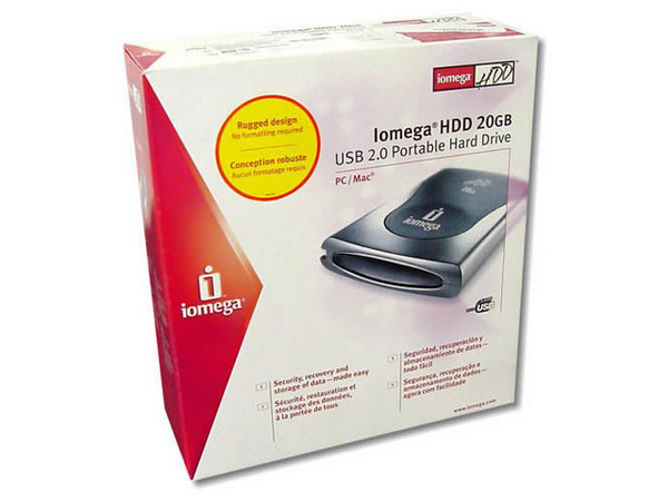 Disco Duro Portátil de Iomega, 20GB, Interfaz USB