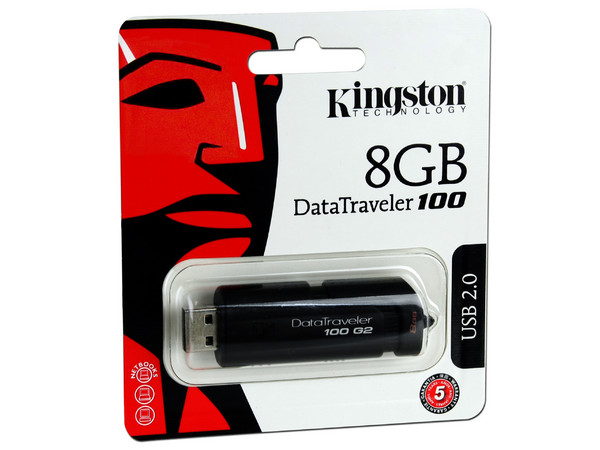 Unidad Flash USB 2.0 Kingston DataTraveler 100 G2 de 8GB.