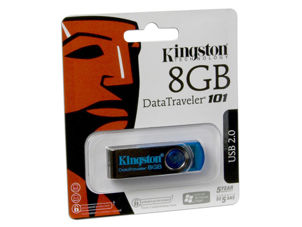 Unidad Flash USB 2.0 Kingston DataTraveler 101. Color Azul de 8GB