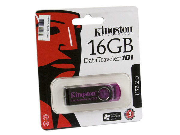Unidad Flash USB 2.0 Kingston DataTraveler 101 de 16GB. Color Rosa