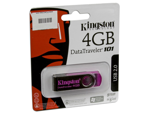 Unidad Flash USB 2.0 Kingston DataTraveler 101  de 4GB. Color Rosa