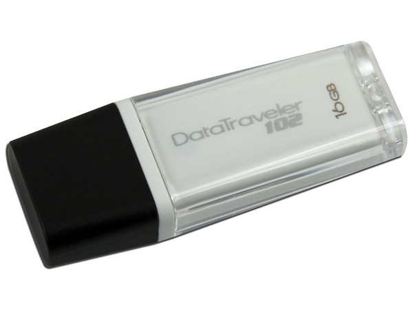 Unidad Flash USB 2.0 Kingston DataTraveler 102  de 16GB. Color Blanca