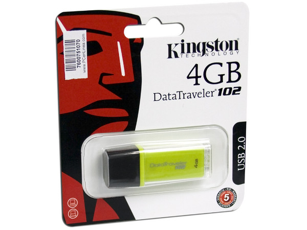 Unidad Flash USB 2.0 Kingston DataTraveler 102 de 4GB.  Color Verde