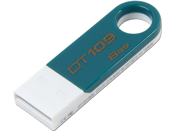 Unidad Flash USB 2.0 Kingston DataTraveler 109 de 8GB. Color Azul Turquesa