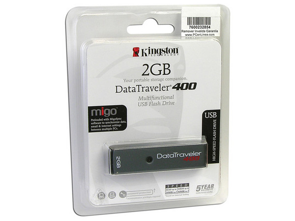 Unidad de almacenamiento portátil Kingston DataTraveler 400 de 2GB, USB 2.0
