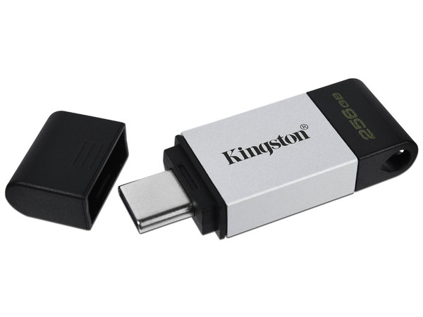 Unidad Flash USB-C Kingston DataTraveler 80 de 256GB. Color Negro.